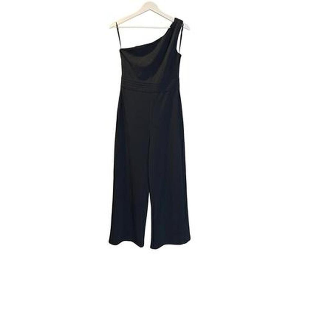 Lulus Black One-Shoulder Wide-Leg Jumpsuit, Size Small